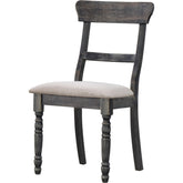 Rustic Style Gray Finish Dining Side Chairs Set of 2pcs Light Brown Upholstered Seat Wooden Dining Furniture
