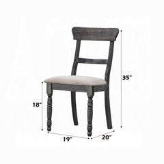 Rustic Style Gray Finish Dining Side Chairs Set of 2pcs Light Brown Upholstered Seat Wooden Dining Furniture