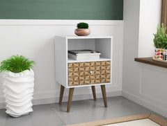 Nightstand in Natural and White