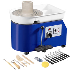 Pottery Wheel for Adults and Beginners, 350W, 11in Clay Wheel Forming Machine, Adjustable 0-300RPM Speed Handle and Pedal Control, ABS Detachable Basin, Accessory Kit for Craft DIY, Blue Updated