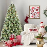 6FT Christmas Tree with 300 Warm White LED Lights – 988 PVC & Hard Needle Tips, 66 Pine Cones, Hinged Branch Design, Sturdy Metal Stand – Full Realistic Holiday Tree