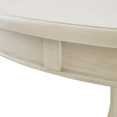 44" Round Dining Table, Solid Wood Finish Classic Design For Dining room, Antique Cream