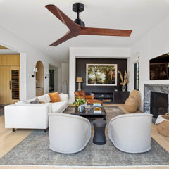 52" Lowe Profile Black Ceiling Fan without Light
