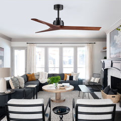 52" Lowe Profile Black Ceiling Fan without Light