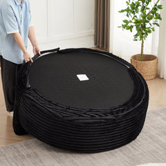 55'L Corduroy Sponge single sofa,No Assembly Required,Fluffy Modern Sleeper Chair for Living room, Bedroom, Lounge and Projection Room(Not a swivel chair.)
