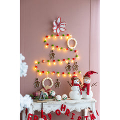 6.7" Cream Ball Wreath, Christmas Tree Ornaments for Holiday Party Decorations, Set of 6