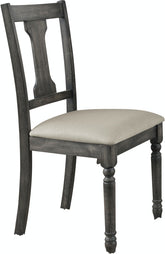 Wallace Tan Linen & Weathered Gray Finish Side Chair (Set of 2)