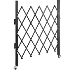 Single Folding Security Gate, 5 H x 5-1/2 W Folding Door Gate, Steel Accordion Security Gate, Flexible Expanding Security Gate, 360° Rolling Barricade Gate, Scissor Gate/Door with Padlock