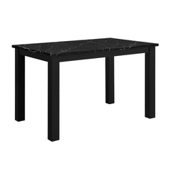 Sarang Black Dining Table and (4) Silver Dining Chairs