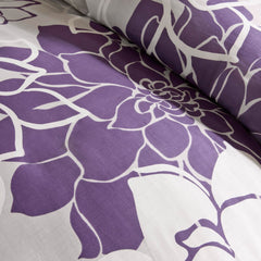 Printed Cotton Sateen Comforter Set Taupe Grey/Purple King