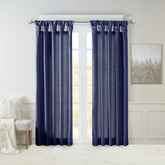 Twist Tab Lined Window Curtain Panel Navy 50x108"