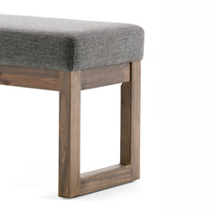 Milltown 44 inch Wide Solid Wood Large Ottoman Bench in Grey