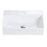 BB15-20Y-301 20"x14" Integrated White Ceramic Bathroom Sink With 1 Faucet Hole & Overflow