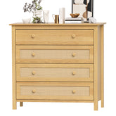 Sideboard Buffet Cabinet with 4 Drawers,Modern Wooden Console Cabinets for Home Kitchen Living Room,Hallway,Natural