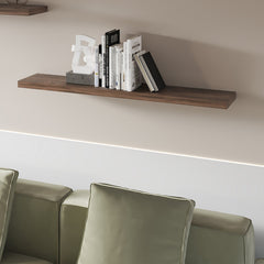 Dark Brown Floating Shelf in Melamine, Set of 2