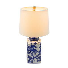 D13x25" Blue and White Ceramic Vase Lamp
