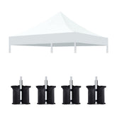 10x10 Canopy Replacement Top for Pop Up Canopy Tent and 4PC Pack Canopy Weight Bag(only cover and 4pcs sandbag not include frame) White