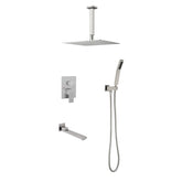 Shower system combo with hand shower, 16 inch shower head and tub spout