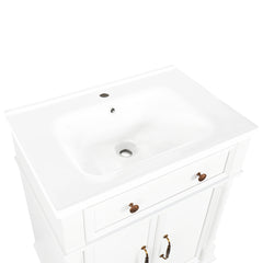 27.8" White Ceramic Basin, Only Ceramic Sink, Without Cabinet