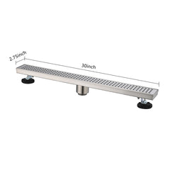 30 Inches Linear Shower Drain, Included Hair Strainer and Leveling Feet