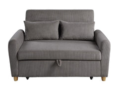 Justine 54" Brown Corduroy Convertible Sleeper Loveseat