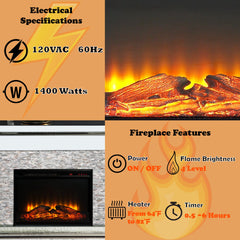 Laksha Mirrored & Stone Fireplace