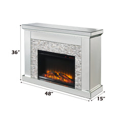 Laksha Mirrored & Stone Fireplace