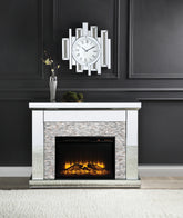 Laksha Mirrored & Stone Fireplace