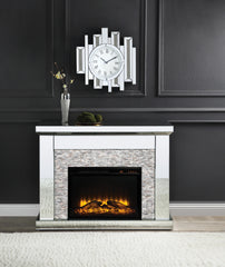 Laksha Mirrored & Stone Fireplace