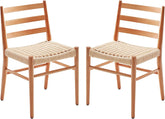 Dining Chairs Set of 2, Woven Rope Seat with Sturdy Metal Frame, Mid Century Modern Dining Room Chairs for Kitchen, Living Room, Restaurant