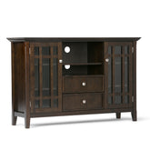 Bedford 53 inch Wide Solid Wood Tall TV Stand in Tobacco Brown For TVs up to 60 inches