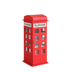 11.5" Tall Leather Jewelry Box, British Telephone Design, Red