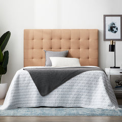 Lucid Rectangle Square Tufted Headboard, King/ Cal King, Beige