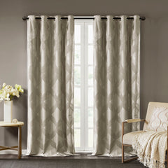 Ogee Knitted Jacquard Total Blackout Curtain Panel(Only 1 Pc Panel)