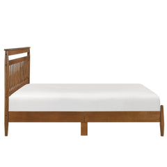 Transitional Design Full Platform Bed Chestnut Finish Wood Frame Bedroom Furniture 1pc Bed in a Box