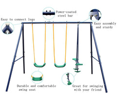 2 in 1 Swing Set With Belt Swing, Glider for Backyard