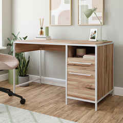 Desk with Rustic Spindle Design, Brown finish