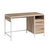 Desk with Rustic Spindle Design, Brown finish