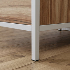 Desk with Rustic Spindle Design, Brown finish