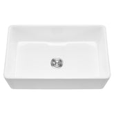 33.5x20 in Farmhouse Sink Undermount Kitchen Single Bowl Basin Fireclay White