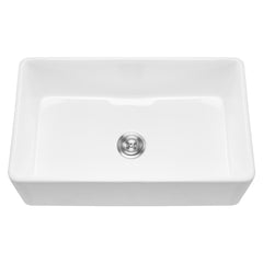 33.5x20 in Farmhouse Sink Undermount Kitchen Single Bowl Basin Fireclay White