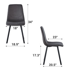 Dining Chairs Set of 2, Mid Century Modern Metel Legs for Indoor Kitchen & Dining Room Chairs Comfortable Chairs Suitable for Home Coffee...(2, Gray)
