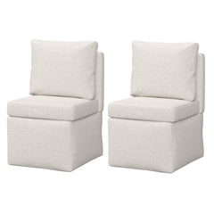 Armless Lounge Sofa Chair, Soft Corduroy Upholstered Accent Chair with High-Density Sponge Cushion, Comfy Single Sofa Seat for Living Room Bedroom, No Assembly Required