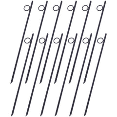Rebar stake with loop 12pcs Grip Rebar 3/8x 18 Inch Steel Durable Heavy Duty Tent Canopy Ground Stakes with Angled Ends and 1 Inch Loops for Campsites and Canopies