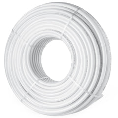 PEX Pipe 3/4 Inch, 500 Feet Length PEX-B Flexible Pipe Tubing for Potable Water, Pex Water Lines for Hot/Cold Water & Easily Restore, Plumbing Applications with Free Cutter & Clamps ,White