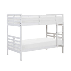 Twin over Twin Bunk Bed 1pc Classic White Finish Youth Bedroom Furniture Durable Wood