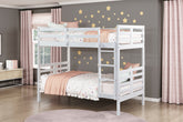 Twin over Twin Bunk Bed 1pc Classic White Finish Youth Bedroom Furniture Durable Wood