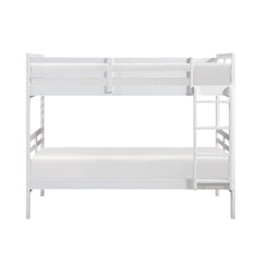 Twin over Twin Bunk Bed 1pc Classic White Finish Youth Bedroom Furniture Durable Wood