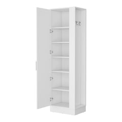 Clarno Tall Storage Cabinet, Single Door with Broom Hangers