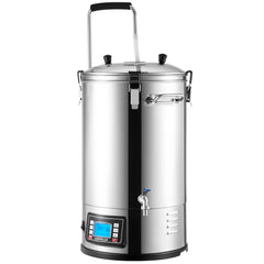 Electric Brewing System, 9.2 Gal/35 L Brewing Pot, All-in-One Home Beer Brewer w/Pump, Mash Boil Device w/Panel, Auto/Manual Mode 100-1800W Power 25-100℃ Temp 1-180 min Timer Recipe Memory